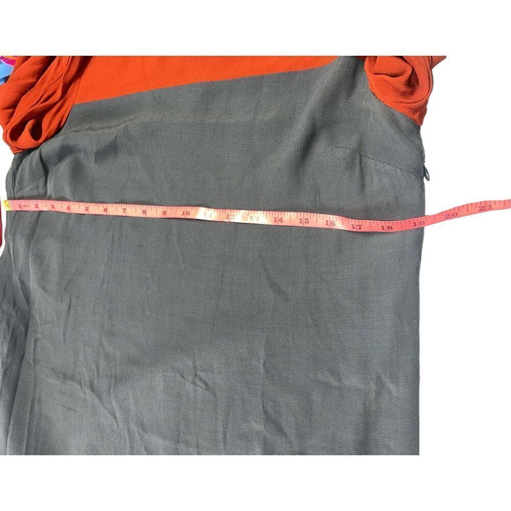 Boden 10R mod colorblock shift tunic long sleeve dress gray teal rust 70’s - Picture 5 of 7